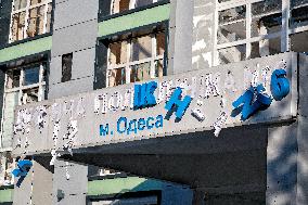 Aftermath of Russian massive drone attack on Odesa